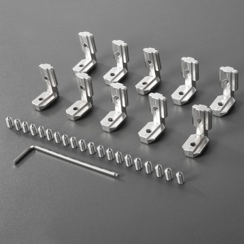 IXGNIJ 10PCS 4040 Corner Bracket L-Shape Interior Inside Connector for 4040 Aluminum Extrusion Accessories Silver(10 LES) - Image 3